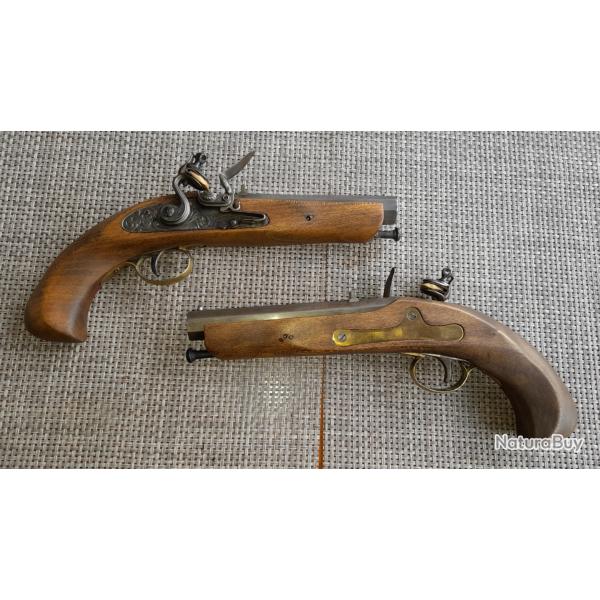 PAIRE DE PISTOLET A SILEX JUKAR 12 mm Cal 45 PN