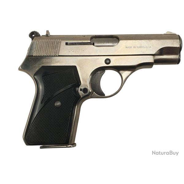 PISTOLET ZASTAVA M70 NICKEL CALIBRE 32ACP (7.65BROWNING) EXCELLENT ETAT - CATEGORIE B ref.Z7