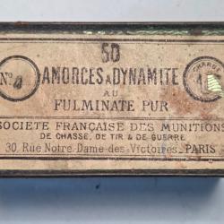 Une belle boite en fer laquée pour Amorces à Dinamite No 4 /1Gr Par SFM Paris