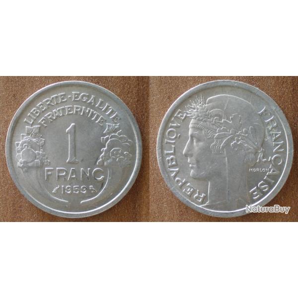 France 1 Franc 1959 Morlon Piece Aluminium De Francs