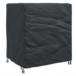 Housse mobilier extérieur noir 116x100x120 cm tissu 420D imperméable protection intempéries