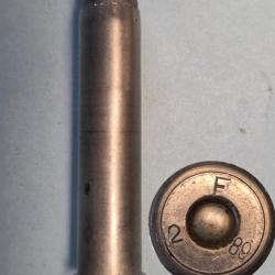 Une cartouche US 45/70  F/89/2 balle plomb étuis laiton étamé Francfort Arsenal 1896
