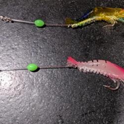 LEURRE BIONIQUE DE DEUX CREVETTES APPAT COULEURS POUR PECHE EN MER LAC ET RIVIERE