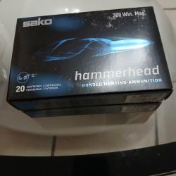 Balle sako hammerhead 220 grains 14,3 g   lot  de 2 boîtes de 20 munitions  calibre 300wm