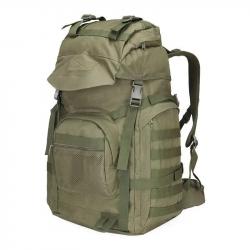 Sac à Dos Tactique Militaire Molle 60L Nylon Etanche Grande Capacité Randonnée Chasse plein air Vert