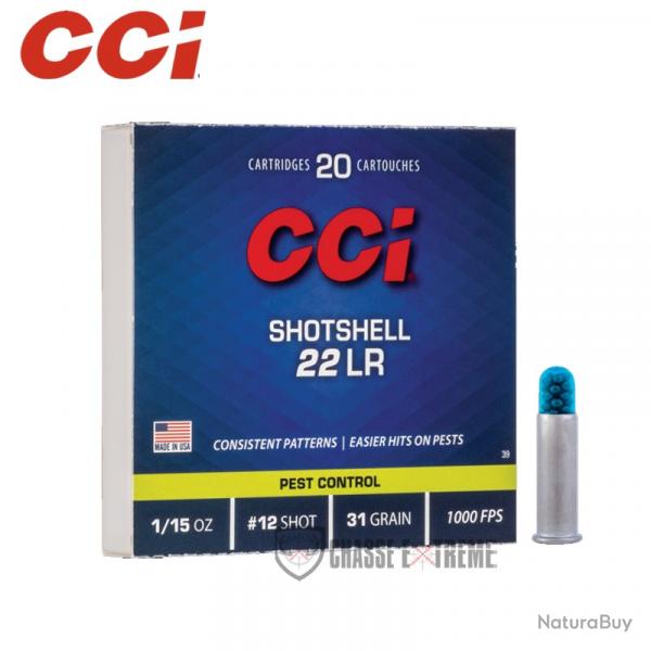 20 Munitions CCI Shotshell Cal 22 Lr Plomb 12