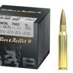 Boite de munition Sellier Bellot 308 FMJ 180GR 11,7G x500