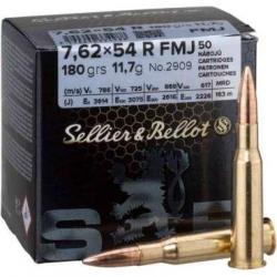 Boite de munition Sellier Bellot 7.62x54R 180gr 11.7g x50