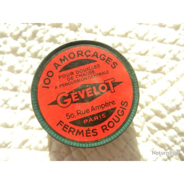 ancienne boite neuve non ouverte de 100 amorages Gvelot ferms rougis