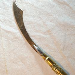 trench art coupe papier avec bouton couronne prussien gravé VERDUN COL25TAR001