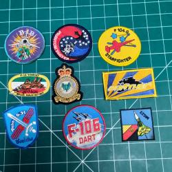 LOT DE 9 PATCHS, ECUSSONS TISSU, AVIATION , AERONAVALE, FRANCE ,USA
