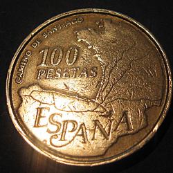 Espagne  piece de 100 pesetas (camino de europa) 1993 ttb
