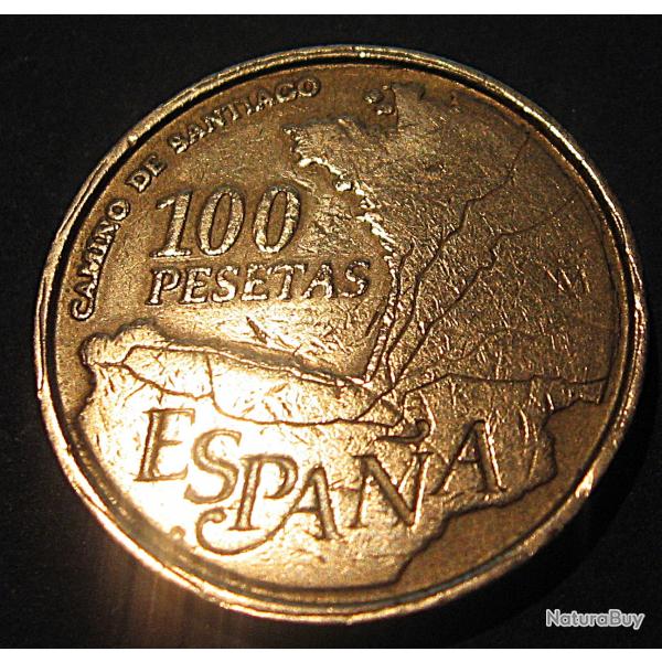 Espagne  piece de 100 pesetas (camino de europa) 1993 ttb