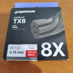 Tresse TX8 caperlan 0,16mm gris