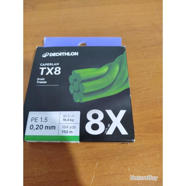 Tresse TX8 caperlan 0,20mm 150m Chartreuse