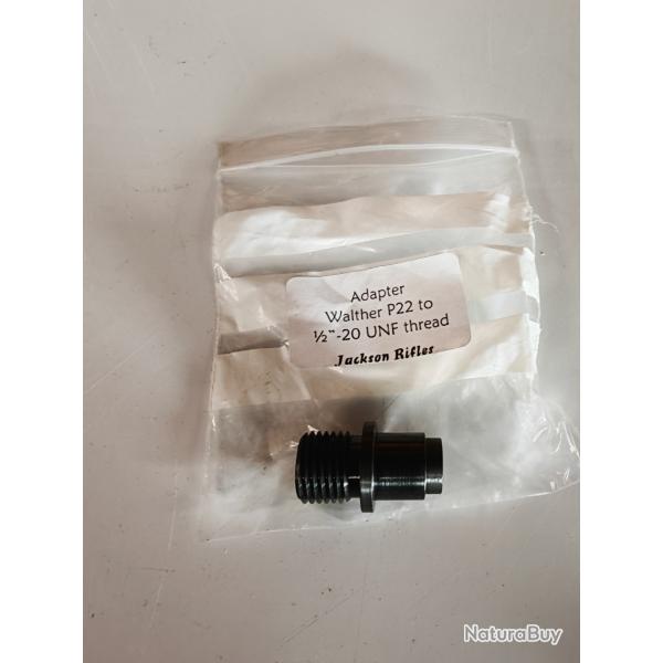 Adaptateur Walther P22 vers 1/2x20 pour silencieux