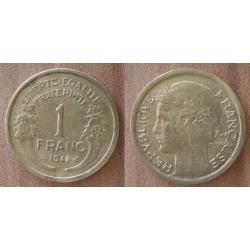 France 1 Franc 1941 Morlon Piece Tete de Laurier Francs