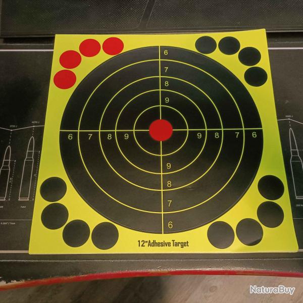 10 CIBLES RÉACTIVES AUTOCOLLANTES AVEC PATCHES GRANDE TAILLE