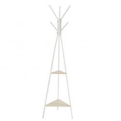 Portemanteau sur pieds portant meuble d'entrée style industriel avec 2 étagères pour vêtements chap