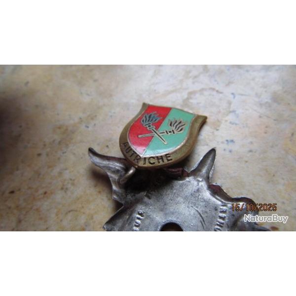 insigne rare marqu FF AUTRICHE Service des Essences cu viss sans fab support AB