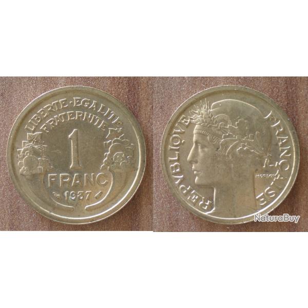 France 1 Franc 1937 Morlon Piece Tete de Laurier Francs