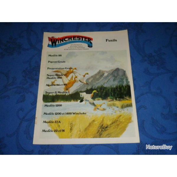 Catalogue ancien de fusils  WINCHESTER 12 pages + dépliant cartouches Winchester