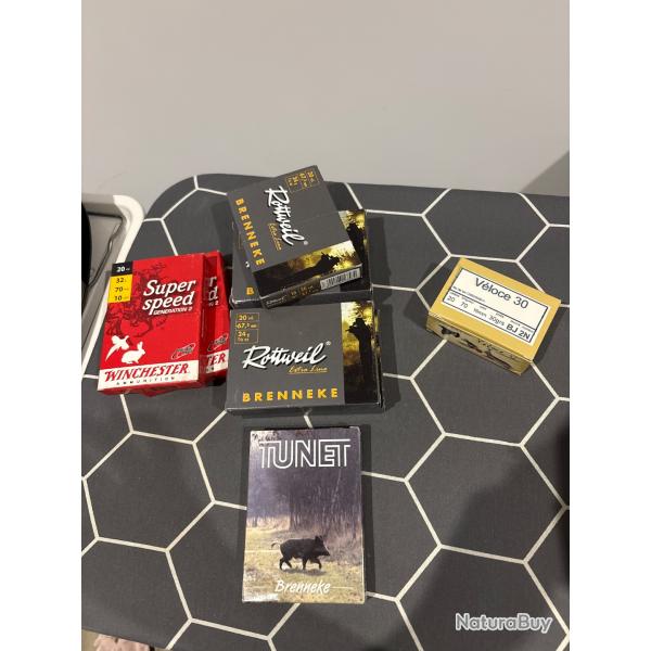 Munissions de chasse calibre 20 - lot complet