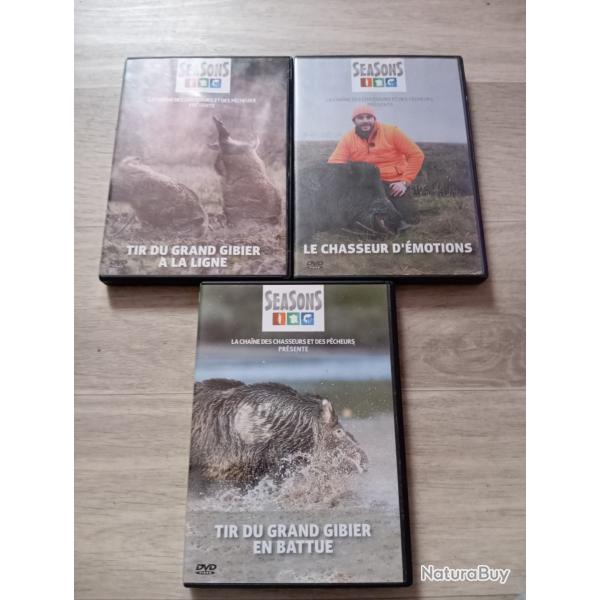 Lot de 3 DVD seasons chasse au grand gibier