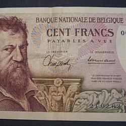 Belgique billet de 100 francs du 21-02-1962 (Lambert Lombard)