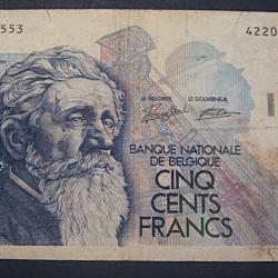 Belgique billet de 500 francs (Constantin Meunier)