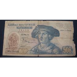 Belgique billet de 500 francs ( B.van Orlay) du 14-4-1971 tb
