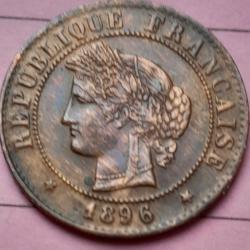 PIECE DE MONNAIE FRANCE 1 CENTIME CERES 1896  PARIS