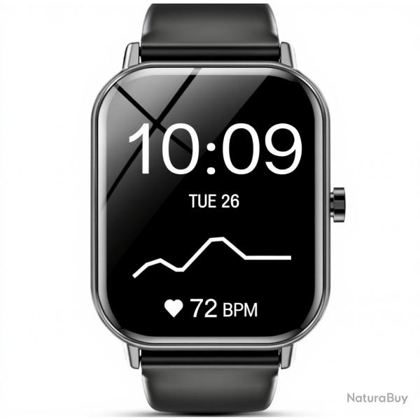Montre Connecte 1.85"HD Appel Bluetooth 110+ Sports Cardio SpO2 Sommeil Podomtre IP68 H/F