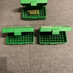 Lot de 3 boites de rangement pour munitions 357mag et 38 sp