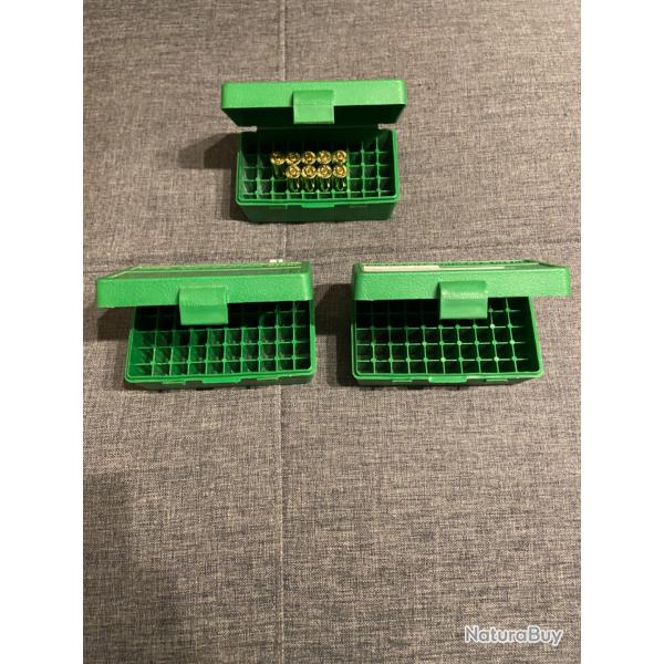 Lot de 3 boites de rangement pour munitions 357mag et 38 sp