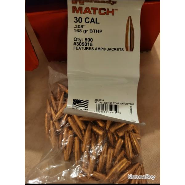 Ogives Hornady HPBT Match 168grs