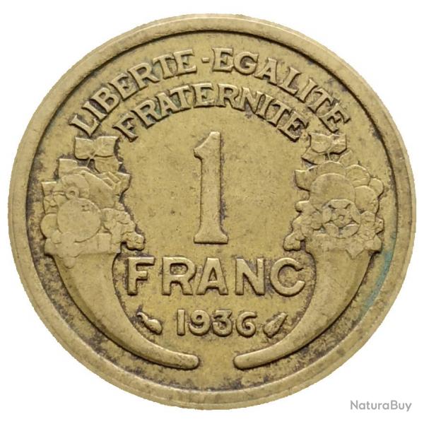 Monnaie France - 1936 - 1 franc Morlon Cupro-aluminium (Grade : AB) -Ref N0039