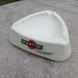 Objet Publicitaire Vintage - Ancien Cendrier MARTINI en opaline blanche - FRANCE (Vers 1960-70)