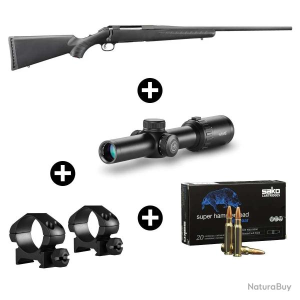 Pack battue Ruger American Rifle 30-06 + Lunette Hawke 1-8x24 Circle Dot (8x)
