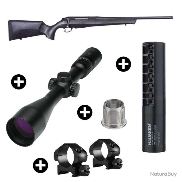 Pack afft Beretta BRX1 Carbone + Lunette Burris 3-12x56 + Modrateur Hausken JD224 MK2 7,25mm -Cal.