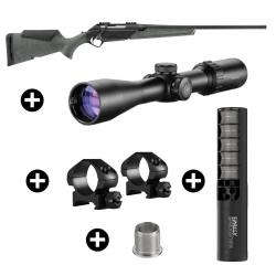 Pack affût Benelli Lupo Granite + Lunette Hawke Vantage 3-9x42 + Modérateur Hausken JD224 Lite MK2 6