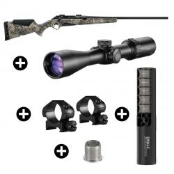 Pack affût Benelli Lupo Open Country + Lunette Hawke Vantage 3-9x42 + Modérateur Hausken JD224 Lite 