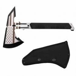 Hache Tomahawk Tactique TAC FORCE Lame Acier 3Cr13MoV Manche & Etui FRN TF2AXEBK