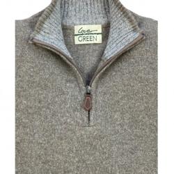 Wahoo vêtements ! - Pull laine col zippe Lovergreen couleur gris