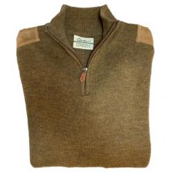 Wahoo vêtements ! - Pull laine col zippe Lovergreen couleur marron