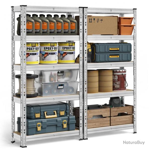 Étagère de rangement charge lourde étagère de garage 50 x 100 x 200 cm capacité de charge jusqu'à 8