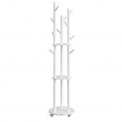 Portemanteau avec 11 crochets et 3 étagères 4 roulettes pivotantes à 360° mobile crochet et poteau