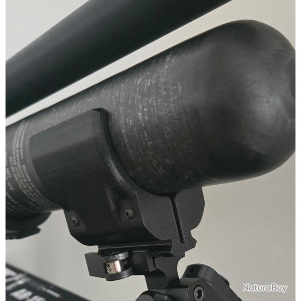 Pince pour bouteille pcp diamtre 60mm avec rail picatinny 21mm pour fixation bipied