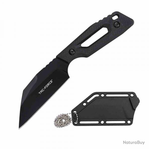 Couteau De Cou TAC FORCE Lame Acier 3Cr13MoV Manche G10 Etui FRN TFFIX123BK