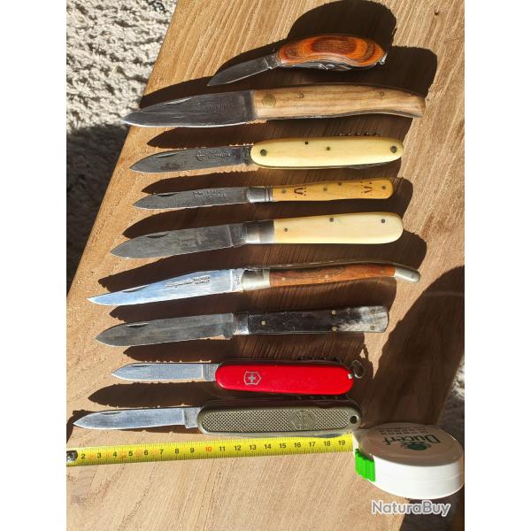 Lot de 9 couteaux pliants